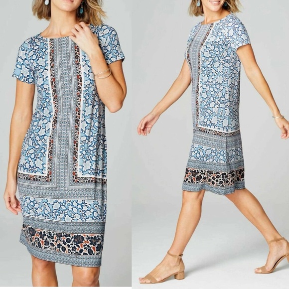 J. Jill Dresses & Skirts - NWT J. Jill Mixed-Print A-Line Knit Dress XL